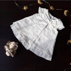 HEIRLOOMS Cream & Golden Threaded Split Dress